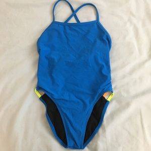 Jolyn Contrast Water Blue Gavin Tie Back Suit